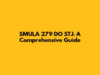 SMULA 279 DO STJ: A Comprehensive Guide