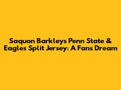Saquon Barkley's Penn State & Eagles Split Jersey: A Fan's Dream