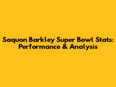 Saquon Barkley Super Bowl Stats: Performance & Analysis
