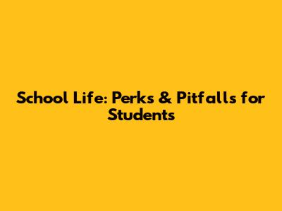 School Life: Perks & Pitfalls for Students