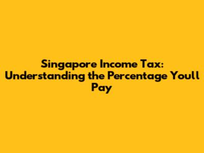 Singapore Income Tax: Understanding the Percentage You'll Pay