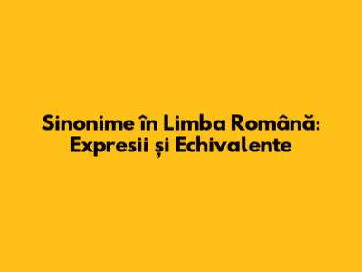 Sinonime în Limba Română: Expresii și Echivalente