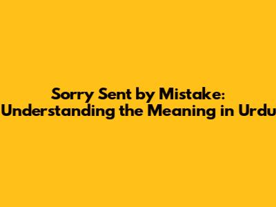 Sorry Sent by Mistake: Understanding the Meaning in Urdu