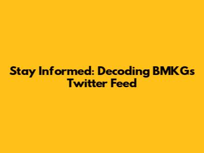Stay Informed: Decoding BMKG's Twitter Feed