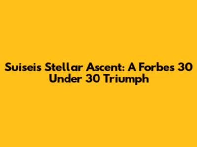 Suisei's Stellar Ascent: A Forbes 30 Under 30 Triumph