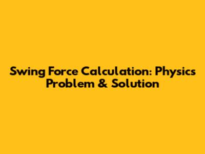 Swing Force Calculation: Physics Problem & Solution