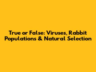 True or False: Viruses, Rabbit Populations & Natural Selection