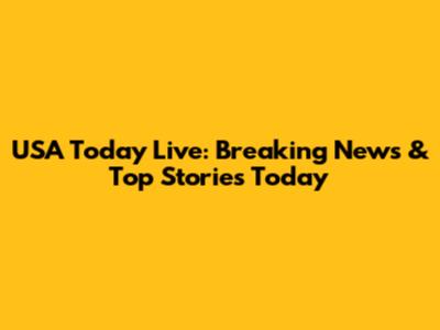 USA Today Live: Breaking News & Top Stories Today