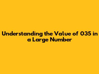 Understanding the Value of 035 in a Large Number