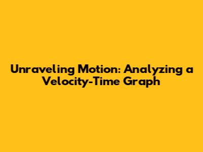 Unraveling Motion: Analyzing a Velocity-Time Graph