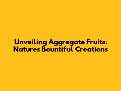Unveiling Aggregate Fruits: Nature's Bountiful Creations