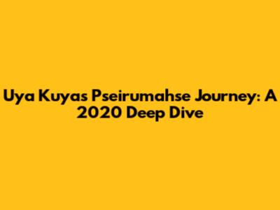 Uya Kuya's 'Pseirumahse' Journey: A 2020 Deep Dive