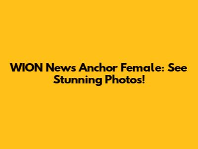 WION News Anchor Female: See Stunning Photos!