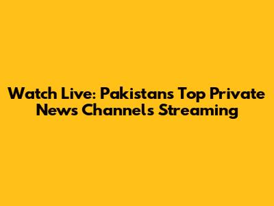 Watch Live: Pakistan's Top Private News Channels Streaming