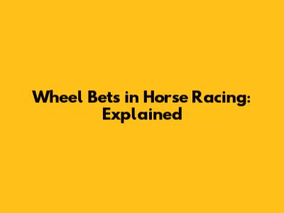 Wheel Bets in Horse Racing: Explained