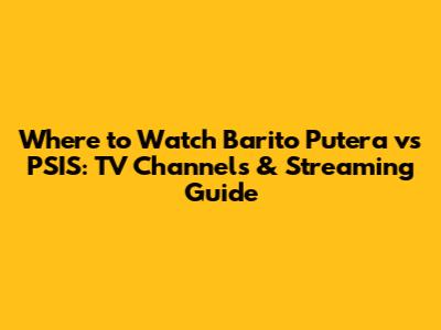 Where to Watch Barito Putera vs PSIS: TV Channels & Streaming Guide