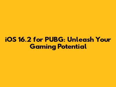 iOS 16.2 for PUBG: Unleash Your Gaming Potential
