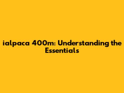 ialpaca 400m: Understanding the Essentials