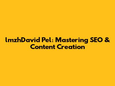 lmzhDavid Pel: Mastering SEO & Content Creation